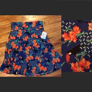 Toucan tropical print Azure Aline skirt